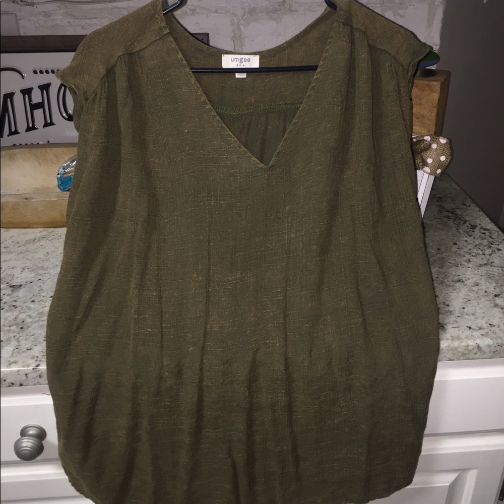 Army Green sleeveless top